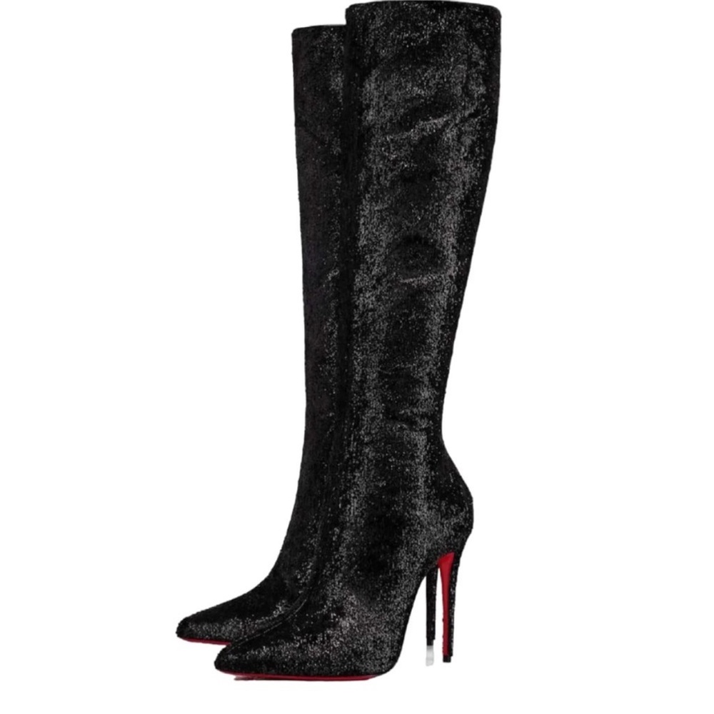 Christian Louboutin Kate Botta 100
Velours Papillon boots RETAIL 1,845